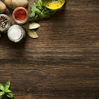 Vegetables on old wooden background overhead close up shoot